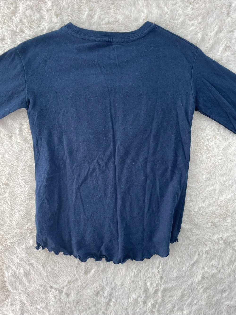 SALE! Wonder Nation Kids Navy Long-Sleeve Tee with Pink 'HEY!' Size XS 4/5